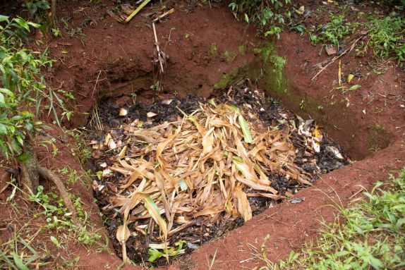 A compost pit in Burundi