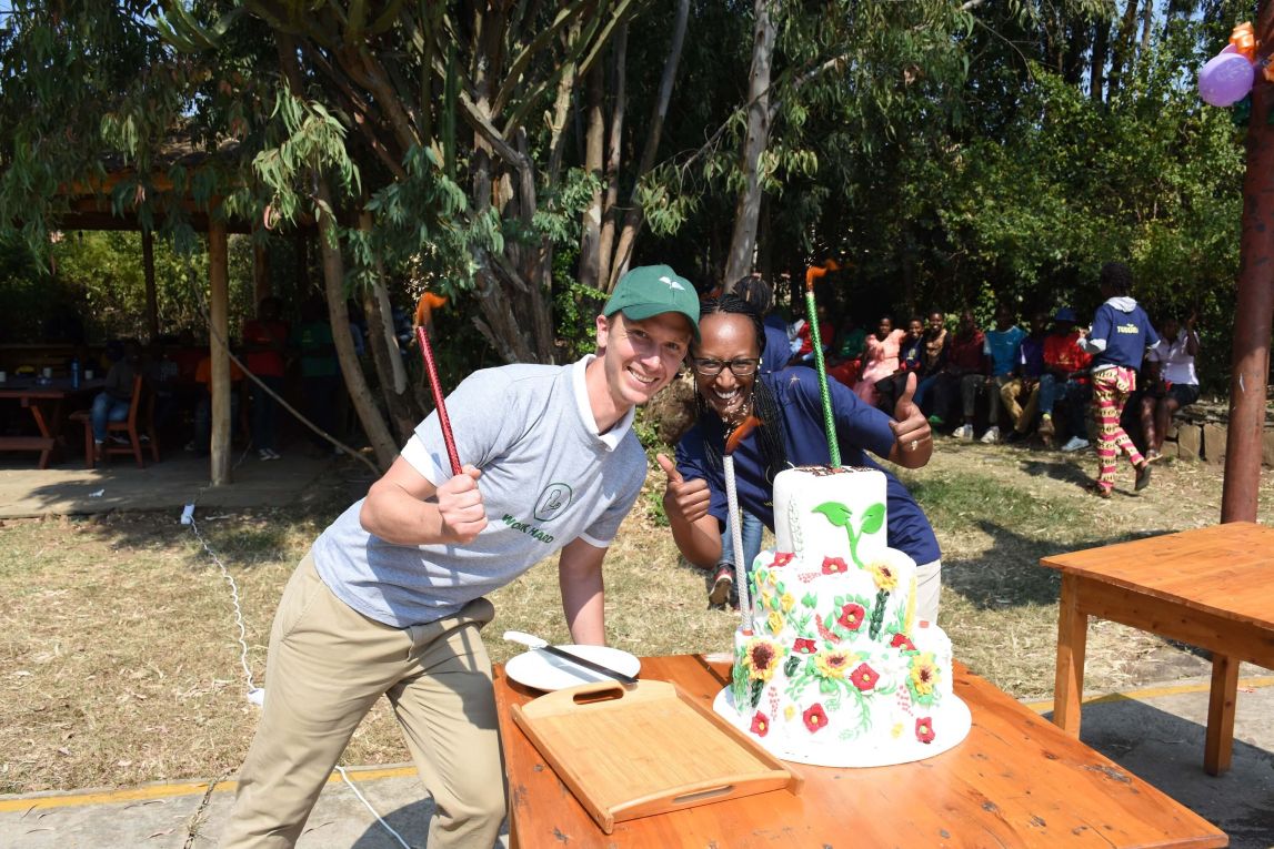 Belinda Bwiza and Eric Polman during a Staff Appreciation day in Rwanda